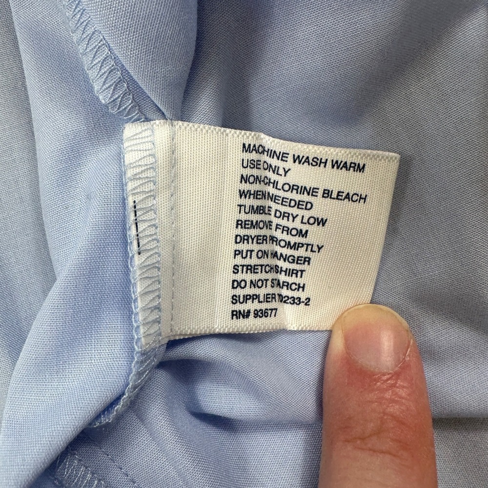Stafford Dress Shirt 15 32-33 Blue Mens Button Down Regular Fit Broadcloth - Picture 6 of 8